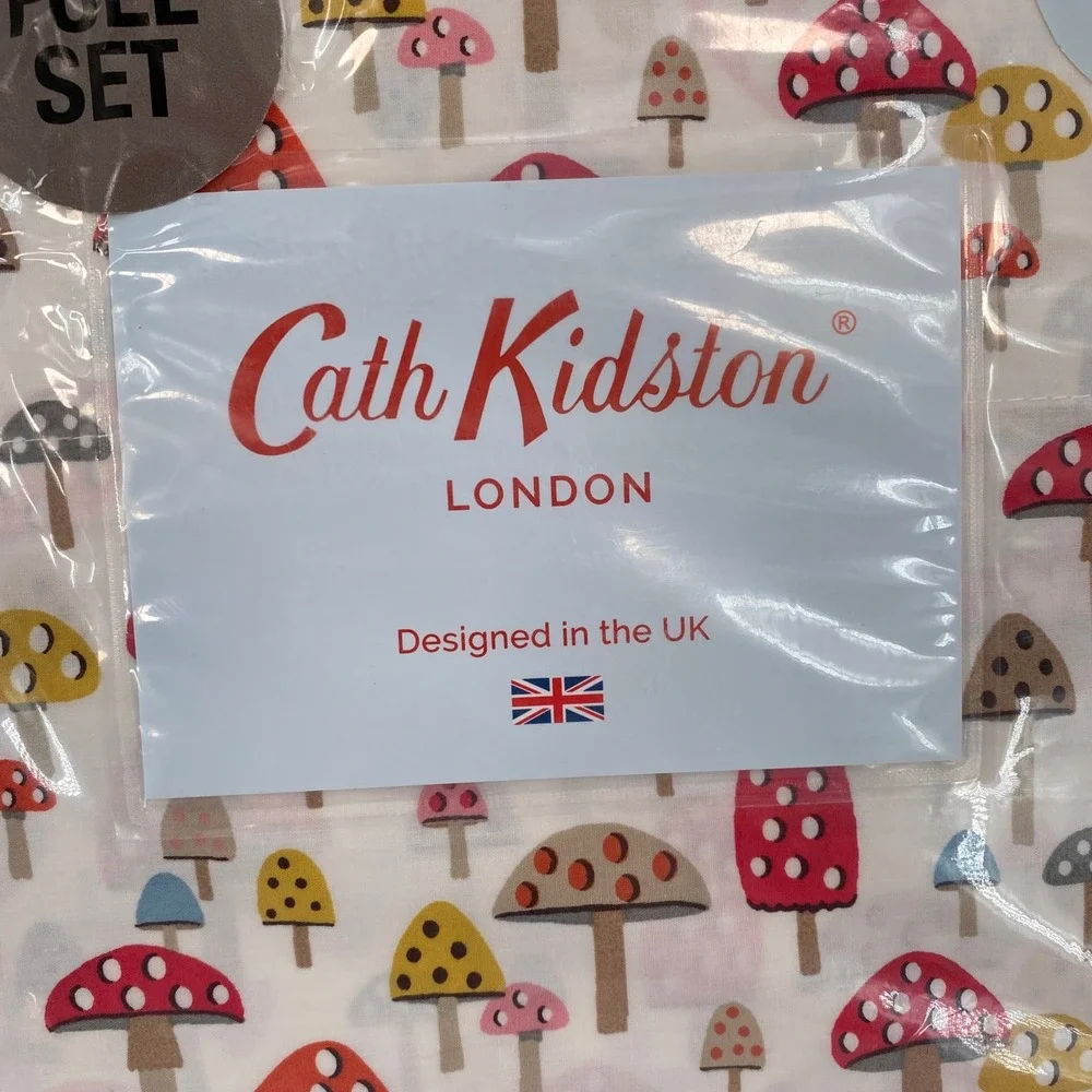 Cath Kidston Sheet Set Full Russet Mini Mushrooms 200TC Cotton Percale Woodland
